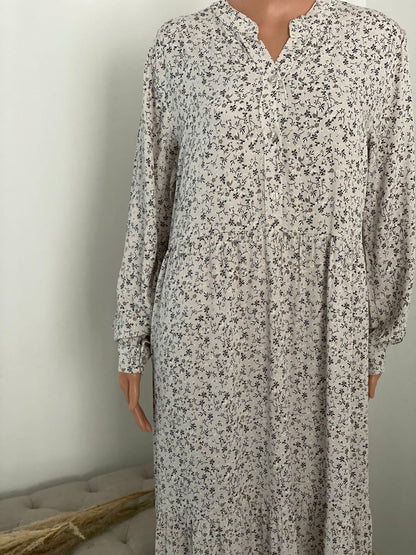 NAWAL MAXI JURK LICHTBEIGE