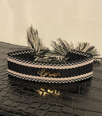 BOHEMIAN ARMBAND LOVE ZWART