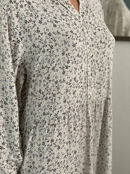 NAWAL MAXI JURK LICHTBEIGE