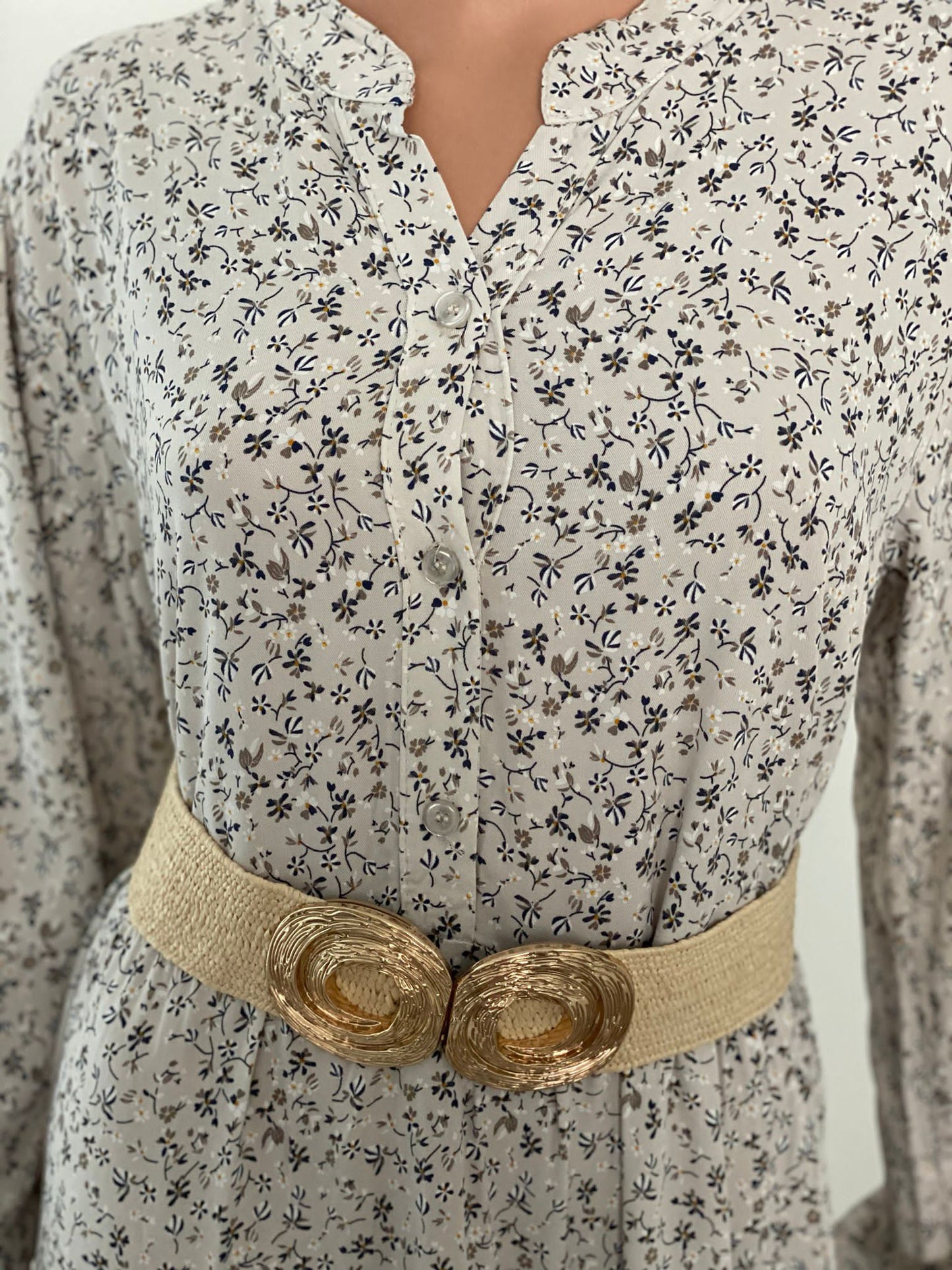 NAWAL MAXI JURK LICHTBEIGE