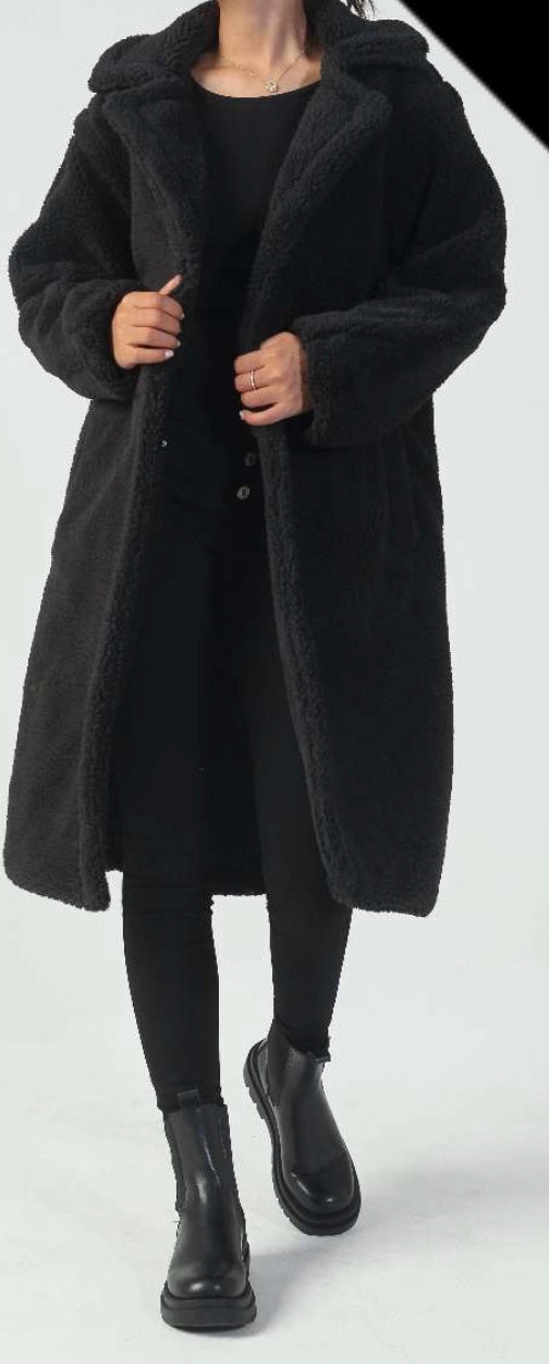 TEDDY COAT ZWART