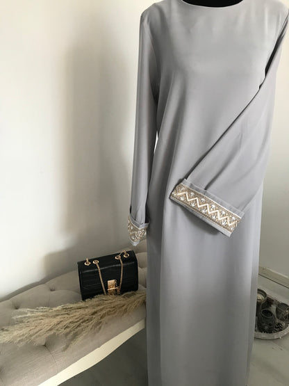 NOOR ABAYA GRIJS/BLAUW