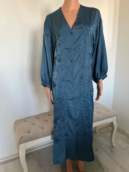 NISA SATIJN JURK BLAUW