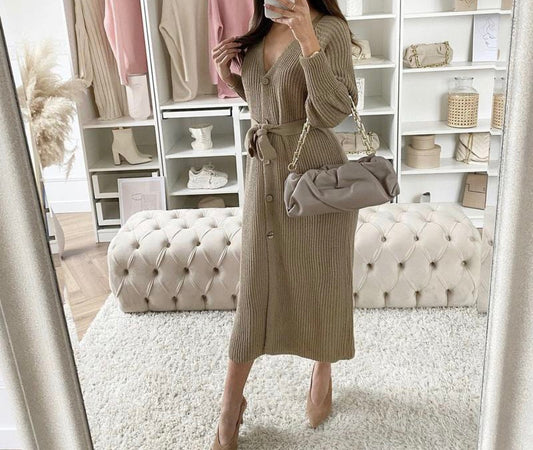 JIHANE VEST MET KNOPEN TAUPE