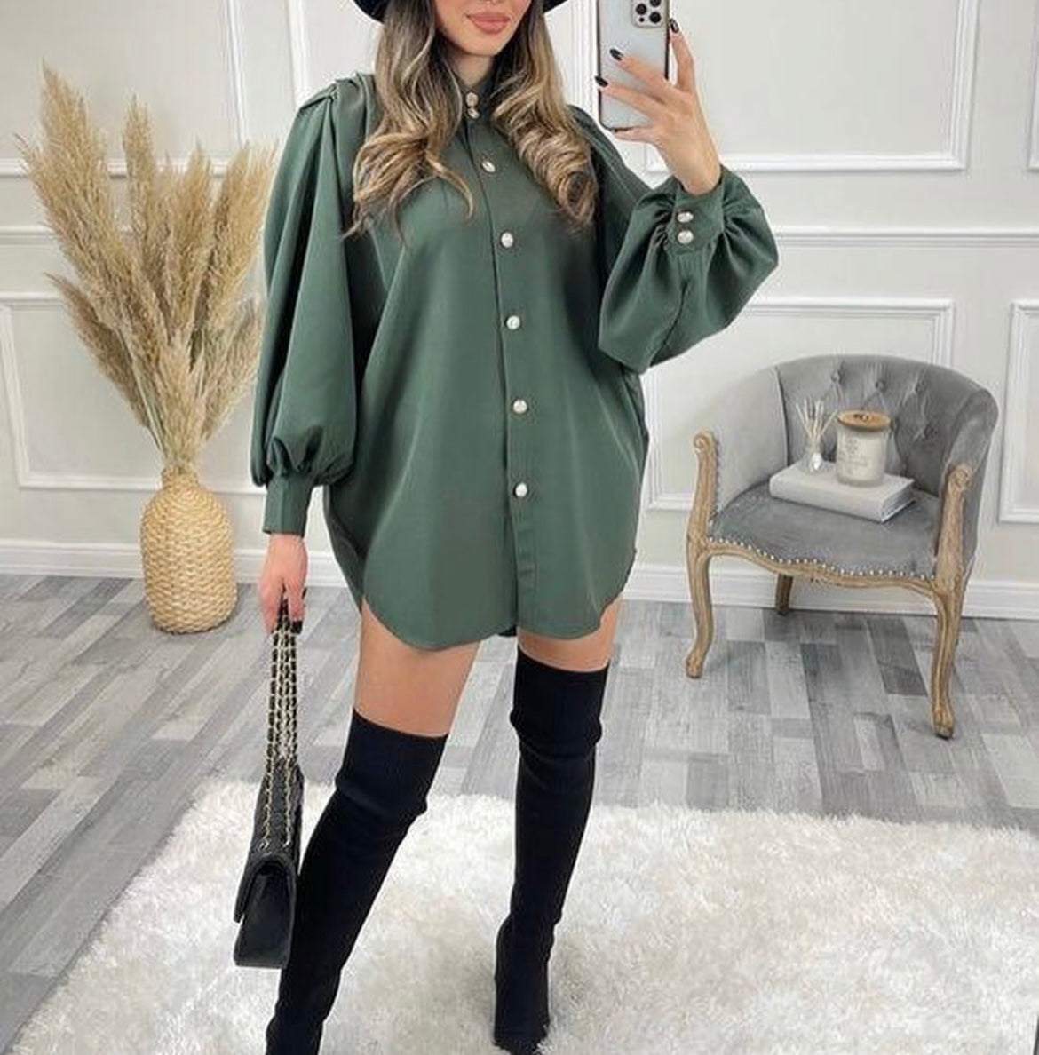 SAMIA CLASSY BLOUSE KAKI